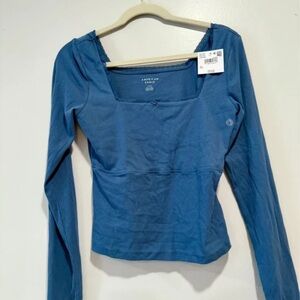 American Eagle Outfitters Blue Long Sleeve Top
